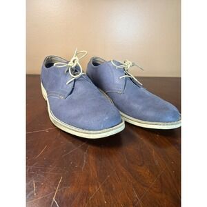 Original Penguin Mens Blue Suede Derby Shoes Lace Up Oxford Casual Dress Shoes